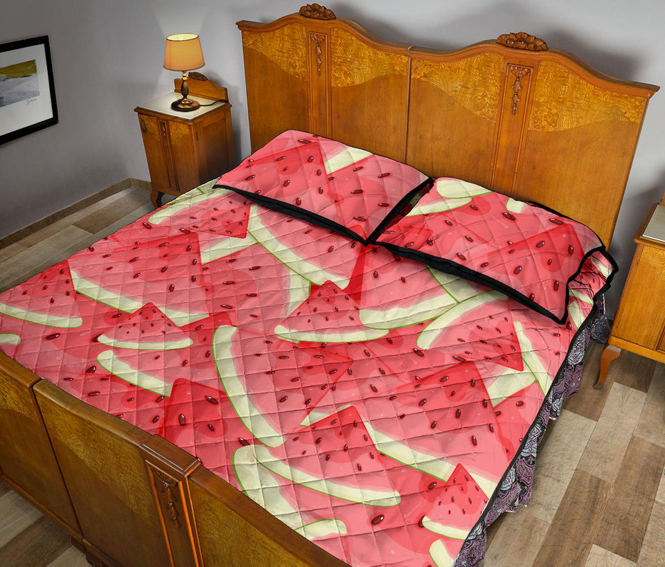 Watermelon Pattern Background Quilt Bed Set