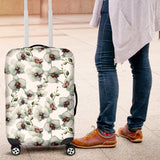 White Orchid Pattern Luggage Covers