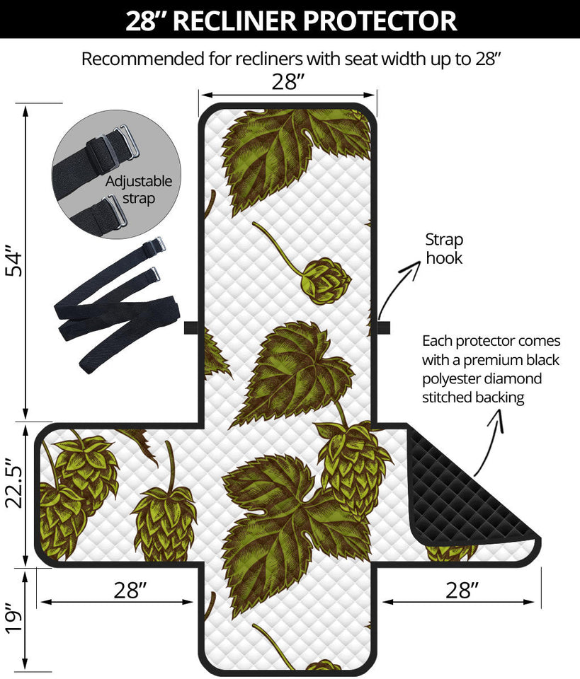 Hop Leaves Pattern Recliner Cover Protector