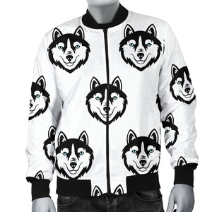 Siberian Husky Pattern Men Bomber Jacket