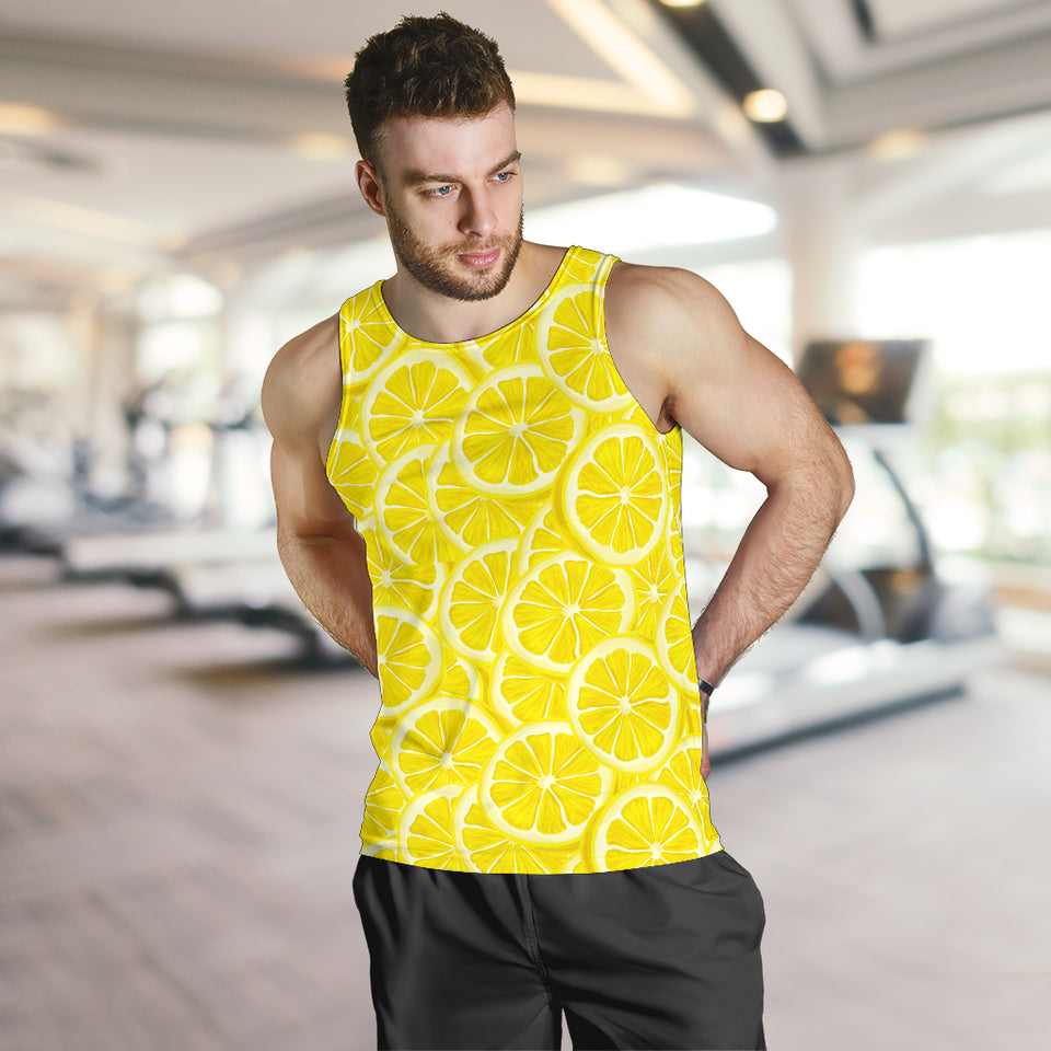 Sliced Lemon Pattern Men Tank Top