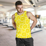 Sliced Lemon Pattern Men Tank Top