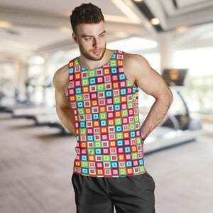 Rainbow Rectancular Pattern Men Tank Top