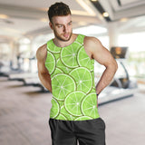 Sliced Lime Pattern Men Tank Top