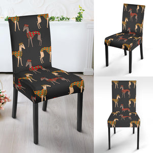 Greyhound Pattern Print Design 01 Dining Chair Slipcover