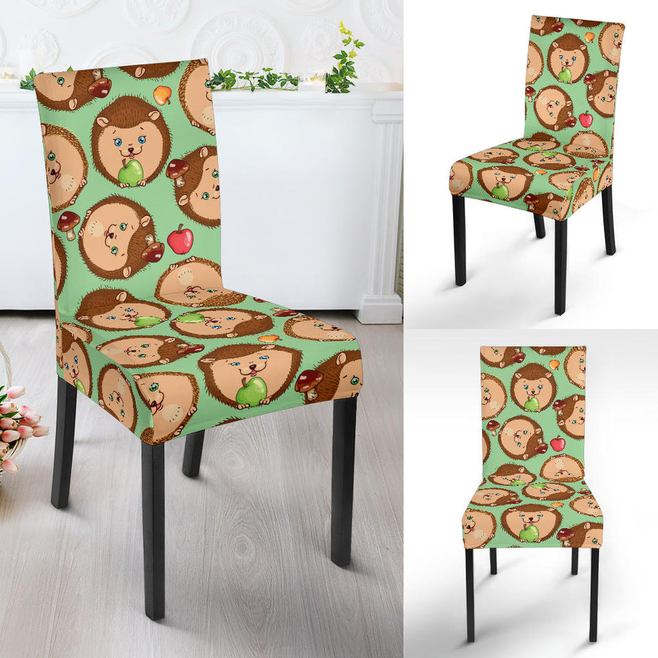 Hedgehog Pattern Print Design 01 Dining Chair Slipcover