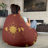 Sun Pattern Red Background Bean Bag Cover