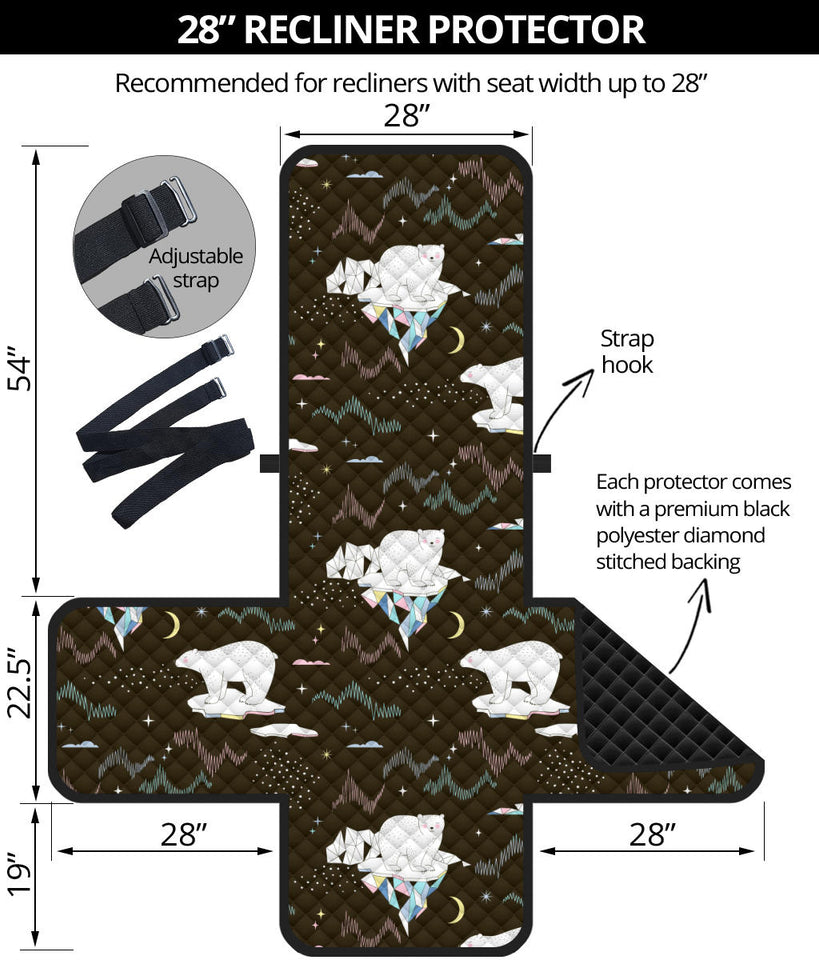 Polar Bear Pattern Background Recliner Cover Protector