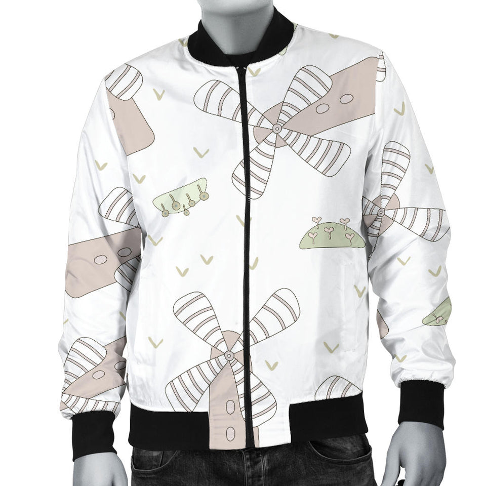 Windmill Pattern Background Men Bomber Jacket