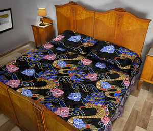 Snake Flower Pattern Quilt Bed Set