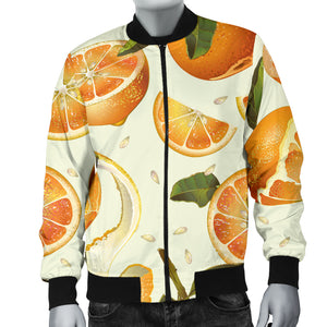 Orange Pattern Men Bomber Jacket