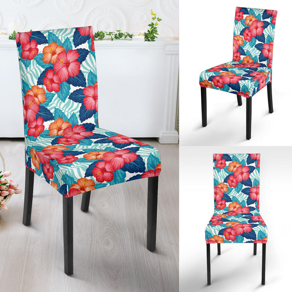 Hibiscus Pattern Print Design 05 Dining Chair Slipcover