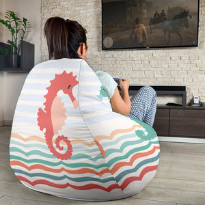 Seahorse Pattern Theme Bean Bag Cover