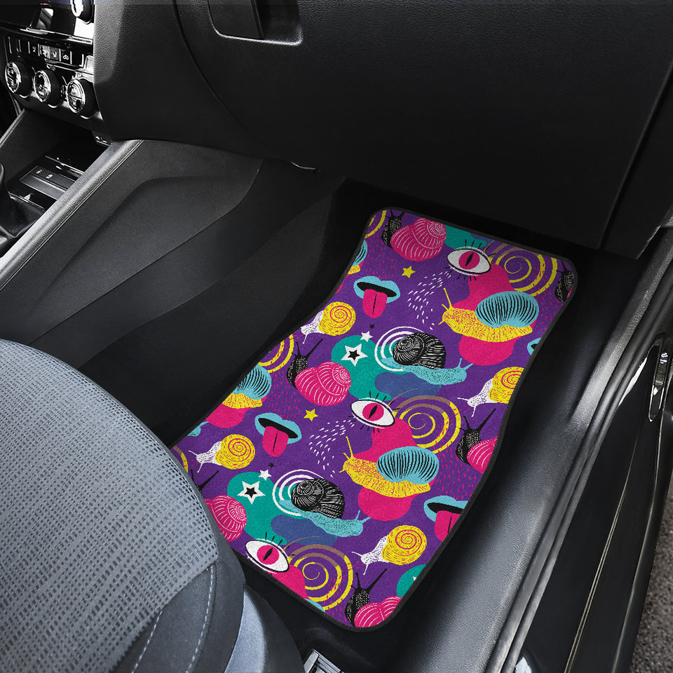 Snail Pattern Print Design 02 Front and Back Car Mats