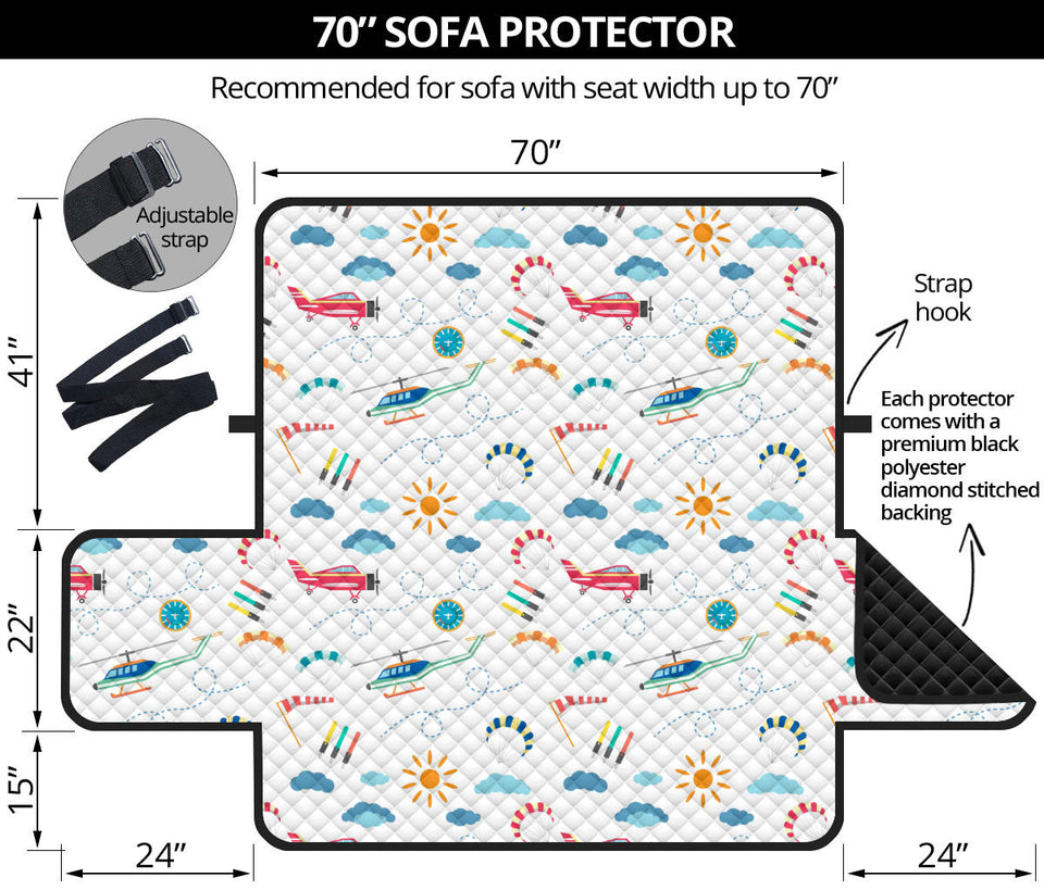 Helicopter Plane Pattern Sofa Cover Protector