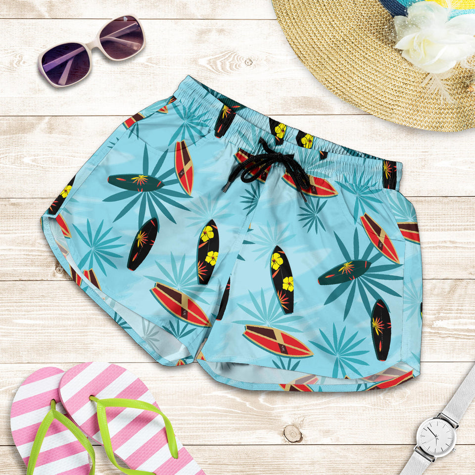 Surfboard Pattern Print Design 03 Women Shorts