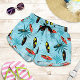 Surfboard Pattern Print Design 03 Women Shorts