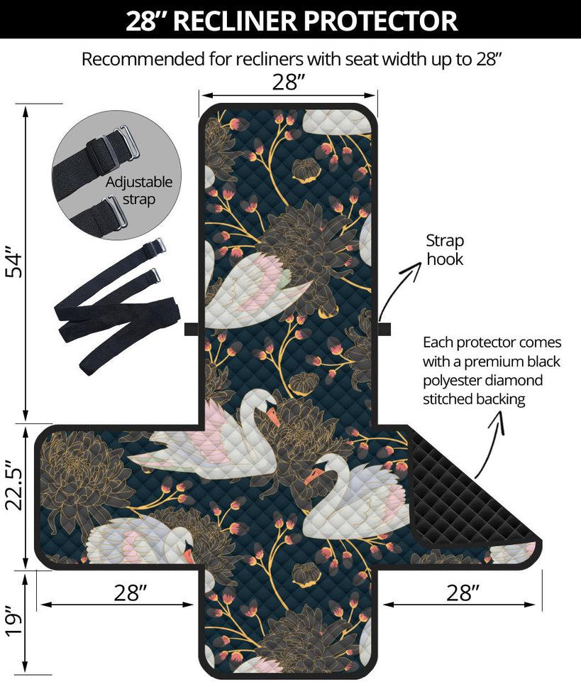 Swan Pattern Recliner Cover Protector