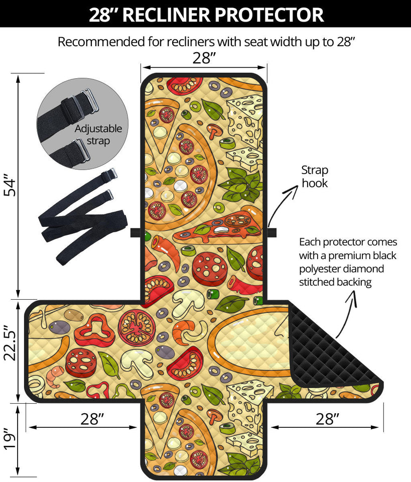 Pizza Pattern Background Recliner Cover Protector