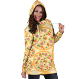 Pizza Theme Pattern Women Hoodie Dress