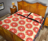 Sliced Grapefruit Pattern Quilt Bed Set