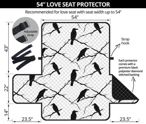 Crow Pattern Background Loveseat Couch Cover Protector