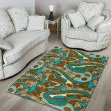 Coffee Bean Pattern Graphic Ornate Area Rug