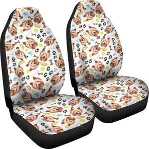 Yorkshire Terrier Pattern Print Design 05 Universal Fit Car Seat Covers