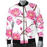 Pink Sakura Pattern Men Bomber Jacket