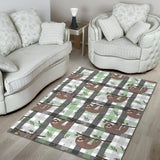 Sloth Pattern Stripe Background Area Rug