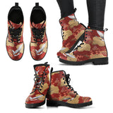 Japanese Crane Theme Pattern Leather Boots