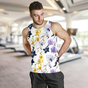 Orchid Pattern Background Men Tank Top