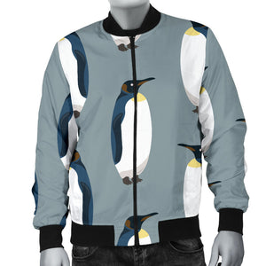 Penguin Pattern Theme Men Bomber Jacket