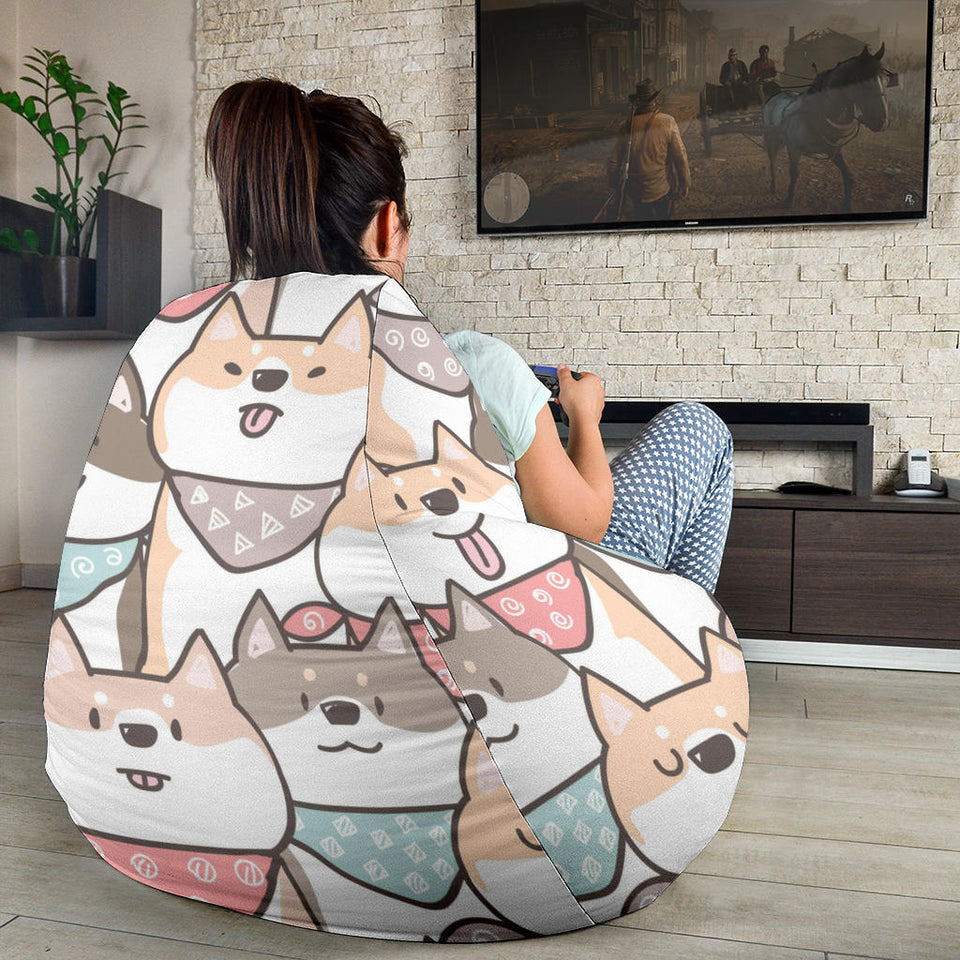 Shiba Inu Pattern Bean Bag Cover