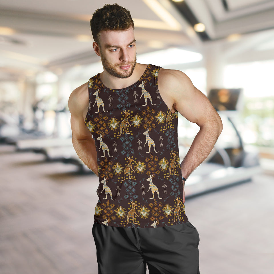 Kangaroo Aboriginal Theme Pattern  Men Tank Top