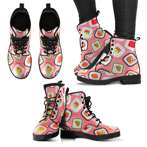 Sushi Roll Pattern Leather Boots