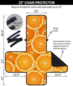 Sliced Orange Pattern Chair Cover Protector