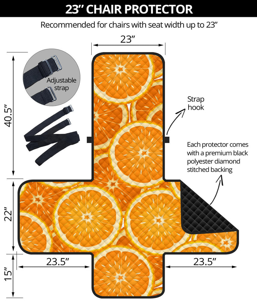 Sliced Orange Pattern Chair Cover Protector