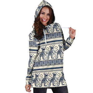 Kangaroo Aboriginal Pattern Ethnic Motifs Women Hoodie Dress