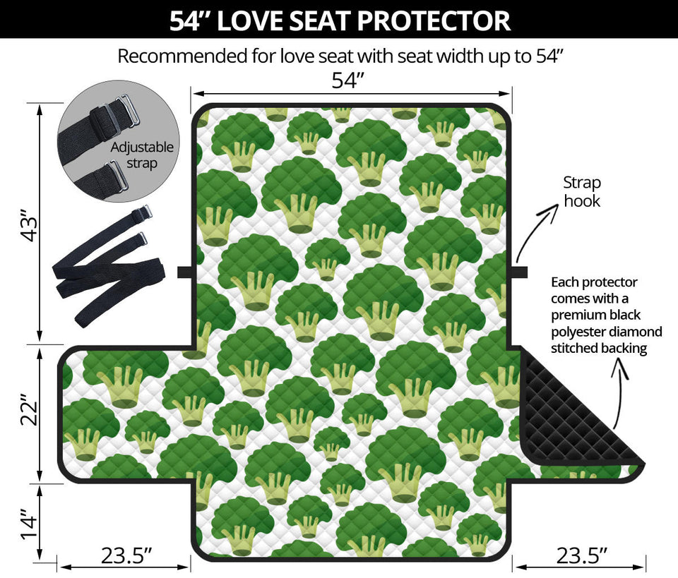 Broccoli Pattern Background Loveseat Couch Cover Protector