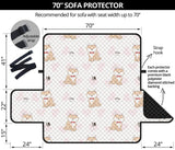 Cute Shiba Inu Heart Pattern Sofa Cover Protector