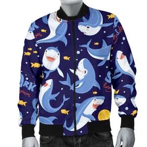 Shark Funny Pattern Men Bomber Jacket