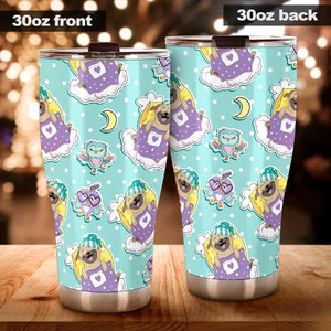 Pug Sweet Dream Pattern Tumbler