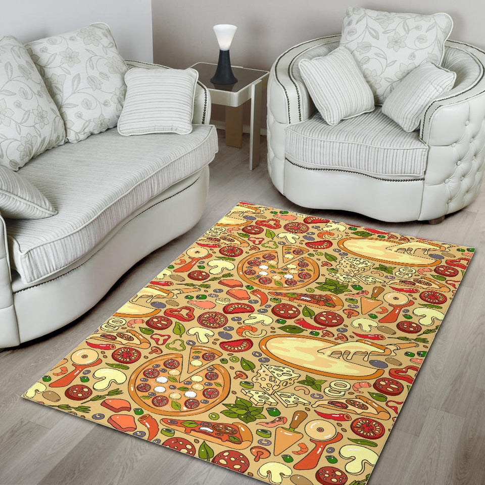 Pizza Pattern Background Area Rug