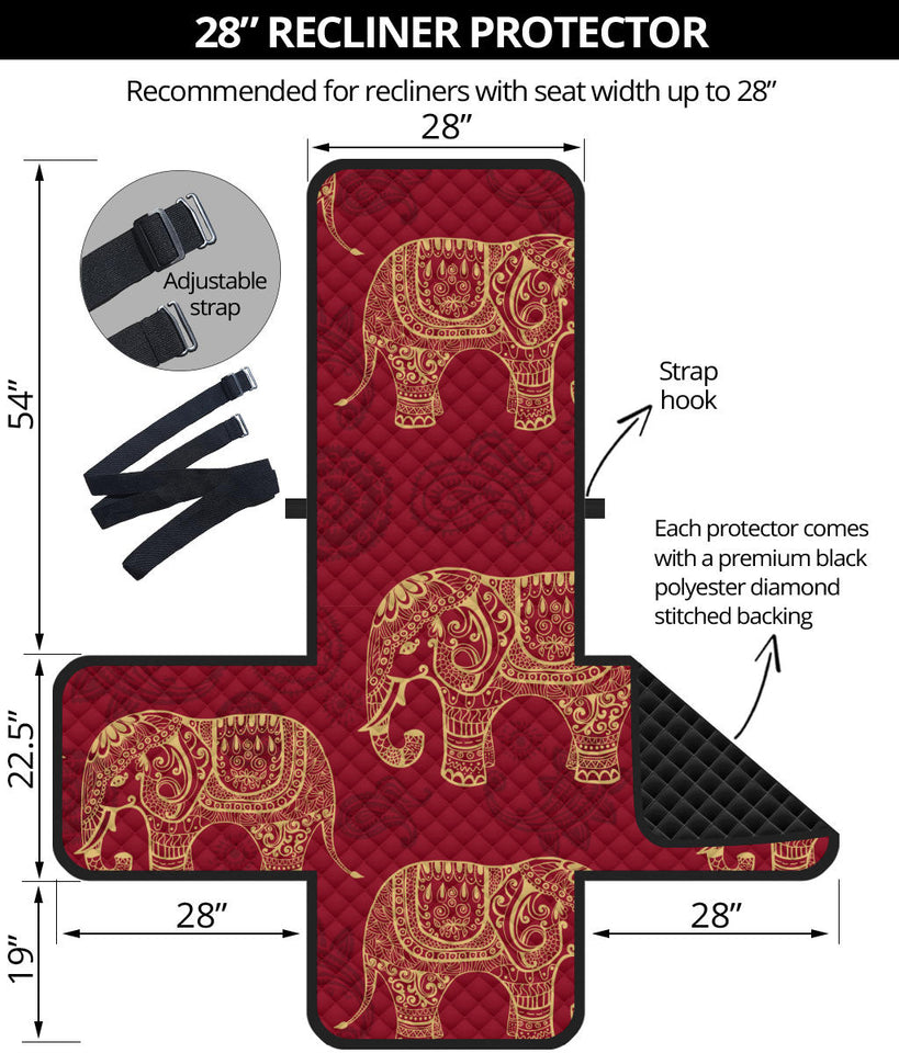 Elephant Tribal Pattern Recliner Cover Protector