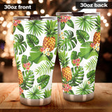 Pineapple Flower Leaves Pattern Tumbler