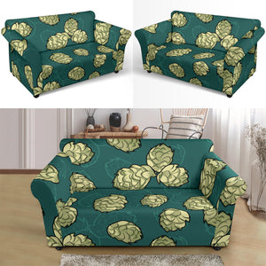 Hop Pattern Background Loveseat Couch Slipcover