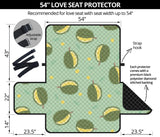 Durian Pattern Green Background Loveseat Couch Cover Protector