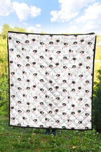 Ostrich Pattern Print Design 02 Premium Quilt