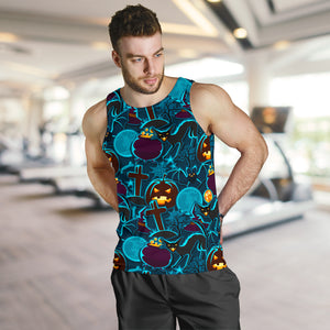 Halloween Pumpkin Cat Pattern Men Tank Top